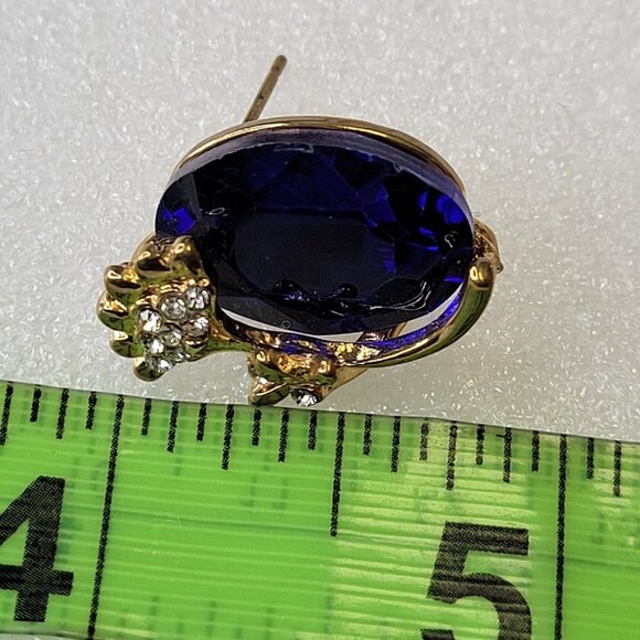 Oval Blue Fashion Crystal Faceted Earring - Picture 11 of 15